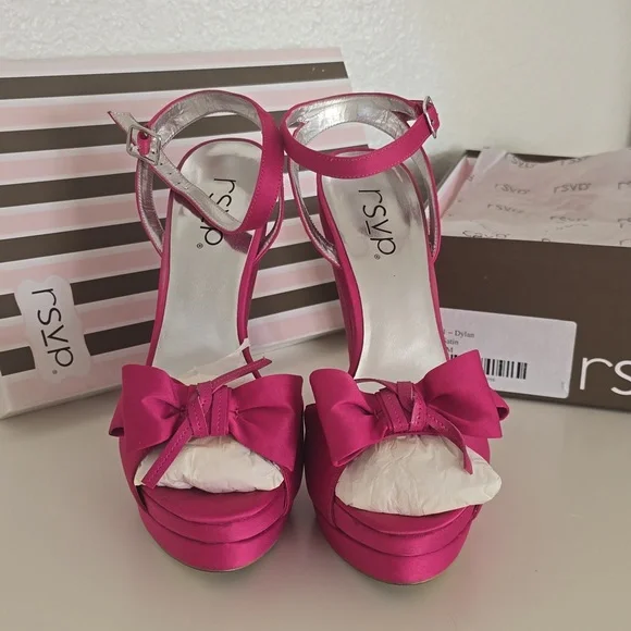 Rsvp Fuchsia satin heels - Picture 5 of 11